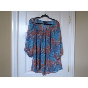 Karen Kane Hi Low 3/4 Sleeve Sheer Top Size 2X NEW